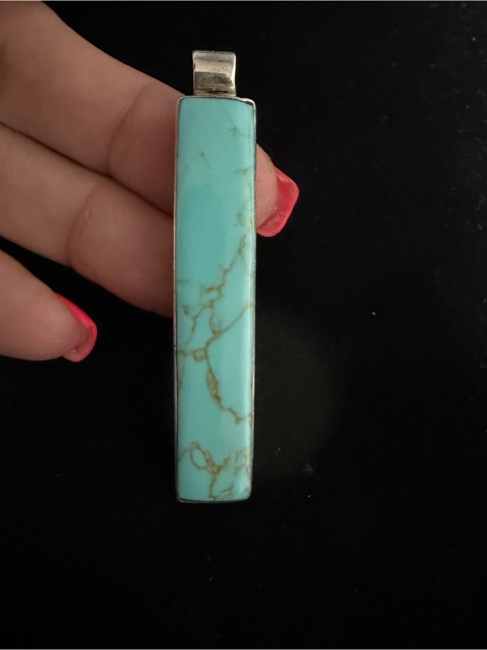 925 Sterling silver MEXICO ATI VINTAGE BAR PENDANT